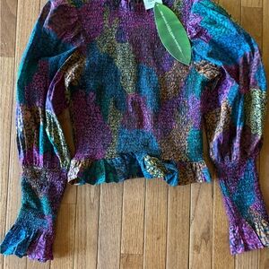 FARM Rio Multicolor Smocked Blouse 
(New - Tag Included not attached)